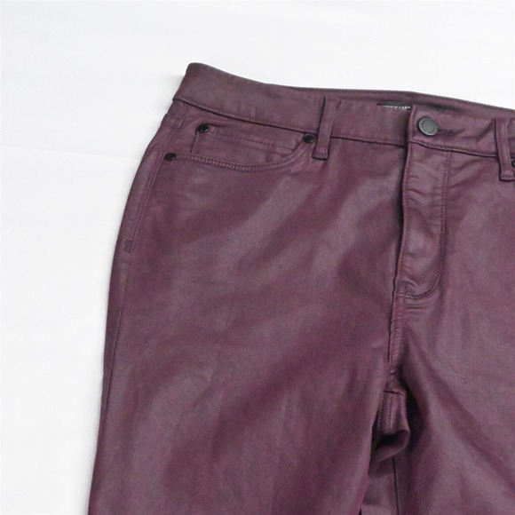 Simply Vera by Vera Wang 14 Skinny Coated Maroon Red‎ Flex Denim Jeans - Picture 2 of 7